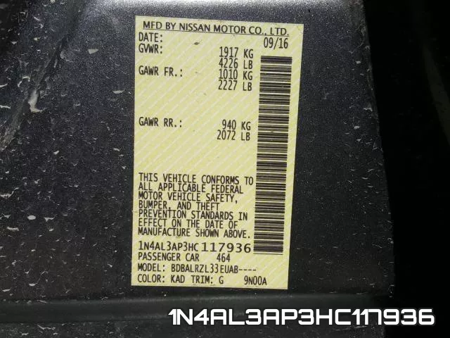 1N4AL3AP3HC117936 фото 2