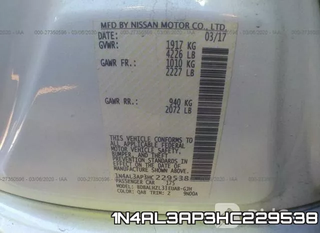 1N4AL3AP3HC229538 фото 10