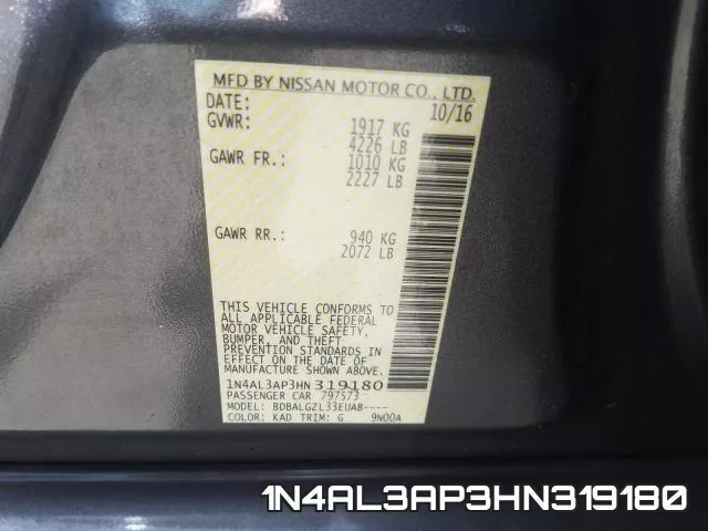 1N4AL3AP3HN319180 фото 2