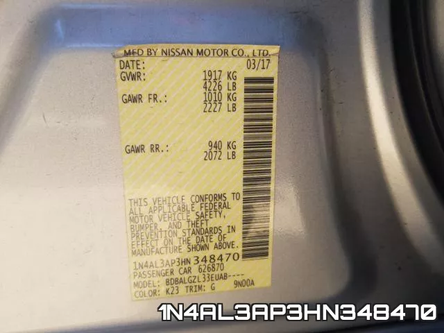 1N4AL3AP3HN348470 фото 2