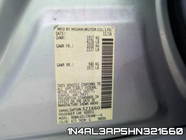 1N4AL3AP5HN321660 фото 2