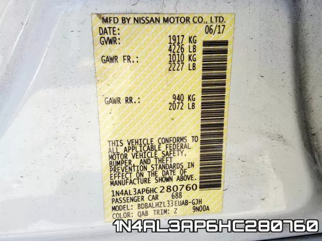1N4AL3AP6HC280760 фото 2