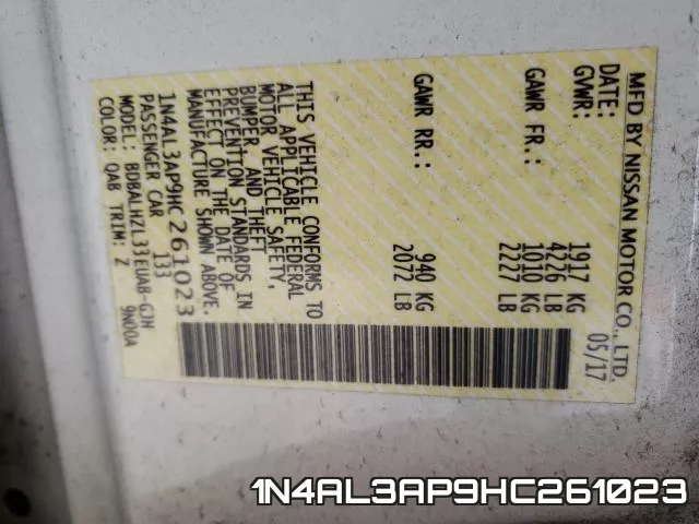 1N4AL3AP9HC261023 фото 2