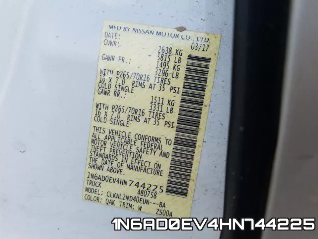 1N6AD0EV4HN744225 фото 2