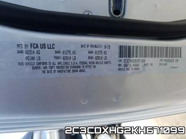 2C3CDXHG2KH671099 фото 2