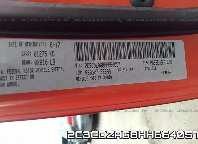 2C3CDZAG8HH664057 фото 10