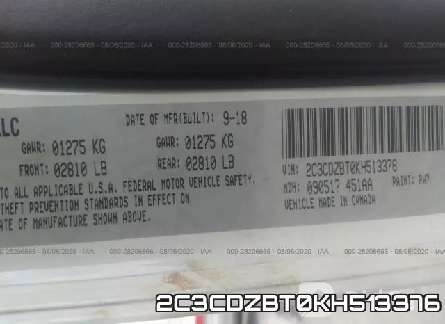 2C3CDZBT0KH513376 фото 10
