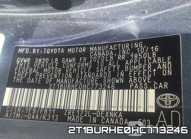2T1BURHE0HC773246 фото 10