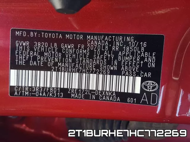 2T1BURHE7HC772269 фото 2