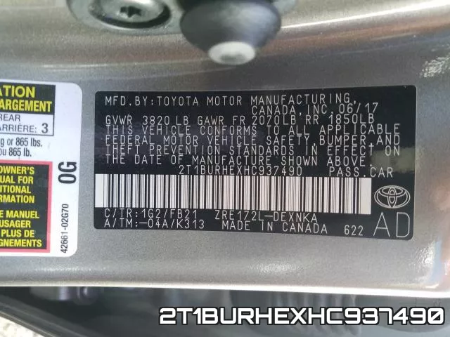 2T1BURHEXHC937490 фото 2