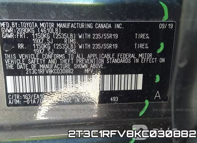 2T3C1RFV8KC030882 фото 10