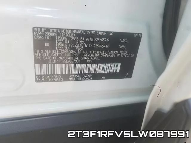 2T3F1RFV5LW087991 фото 2