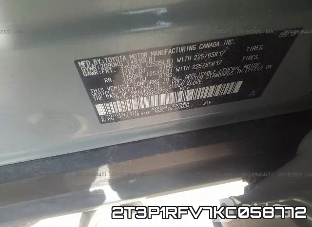 2T3P1RFV7KC058772 фото 10