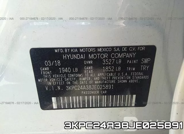 3KPC24A38JE025891 фото 10