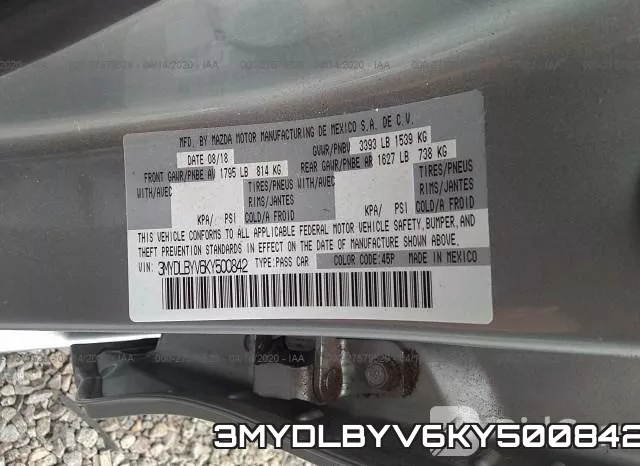 3MYDLBYV6KY500842 фото 10