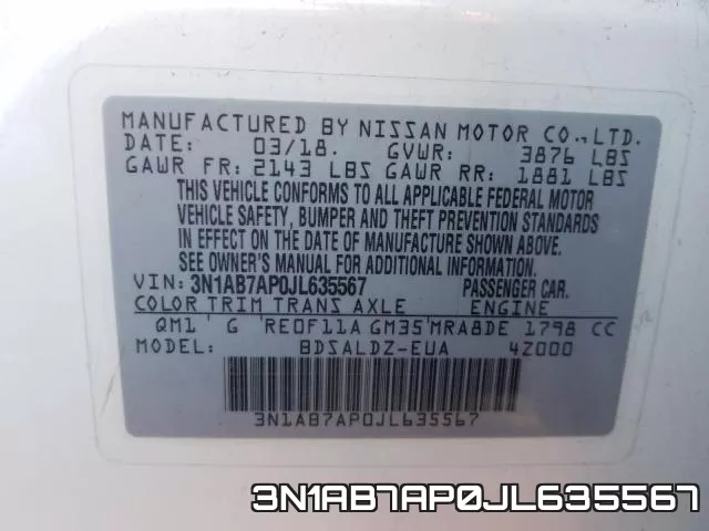 3N1AB7AP0JL635567 фото 2
