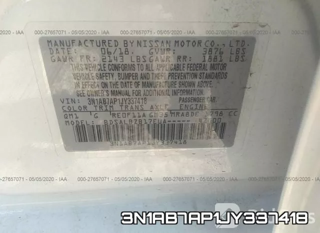 3N1AB7AP1JY337418 фото 10
