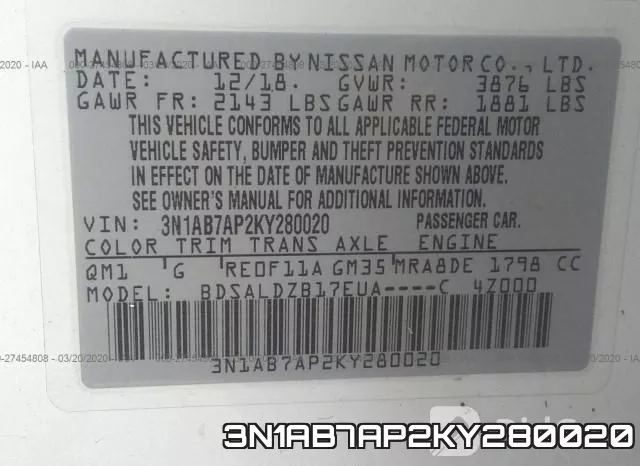 3N1AB7AP2KY280020 фото 10
