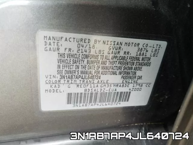 3N1AB7AP4JL640724 фото 2