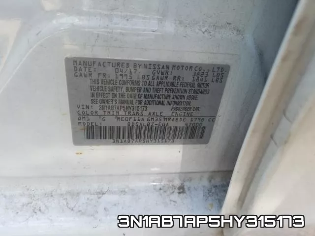 3N1AB7AP5HY315173 фото 2