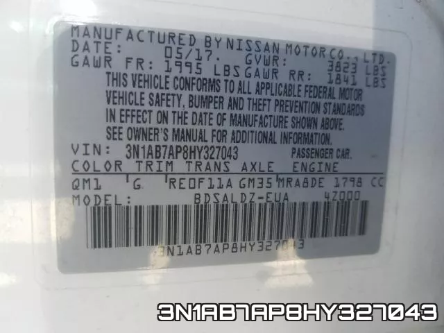 3N1AB7AP8HY327043 фото 2