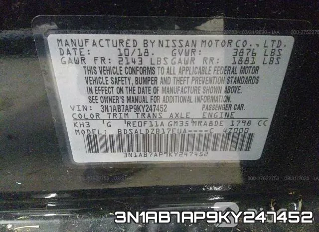 3N1AB7AP9KY247452 фото 10