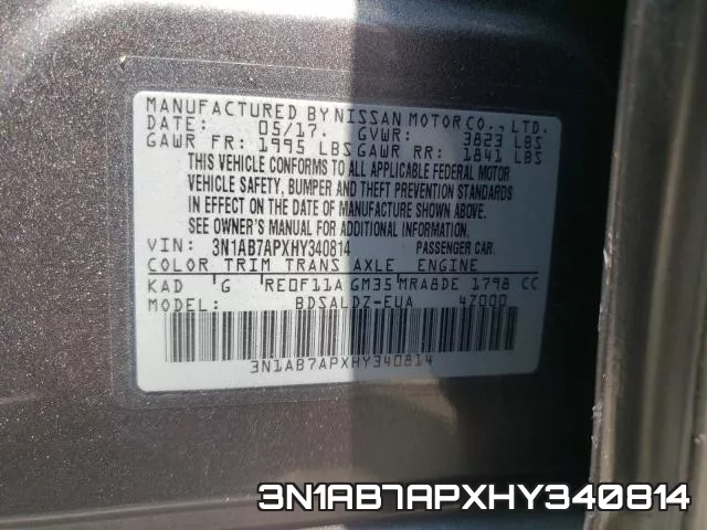 3N1AB7APXHY340814 фото 2