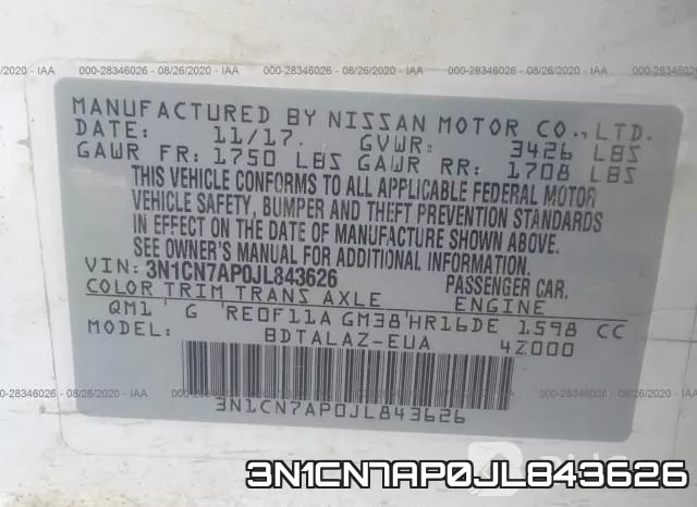 3N1CN7AP0JL843626 фото 10