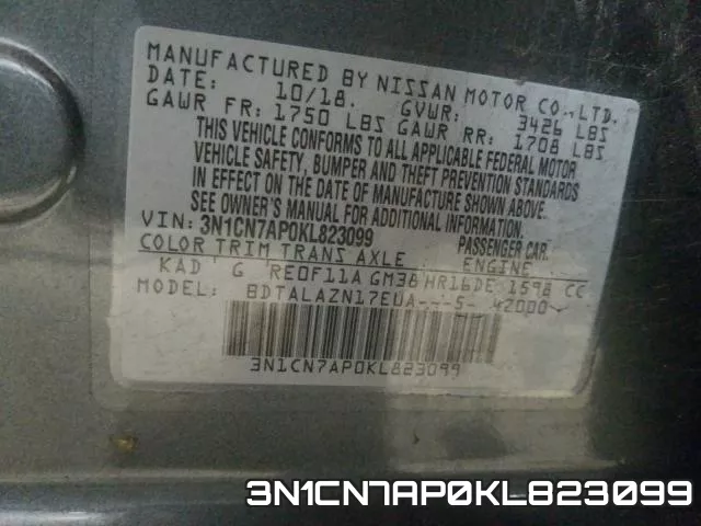 3N1CN7AP0KL823099 фото 2