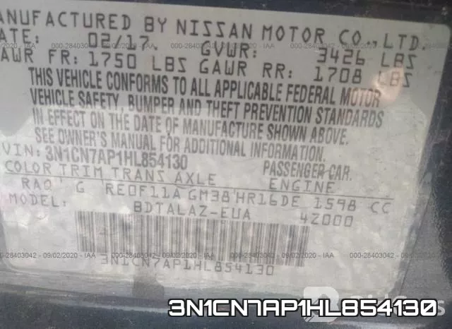 3N1CN7AP1HL854130 фото 10