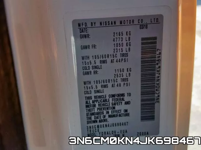 3N6CM0KN4JK698467 фото 2