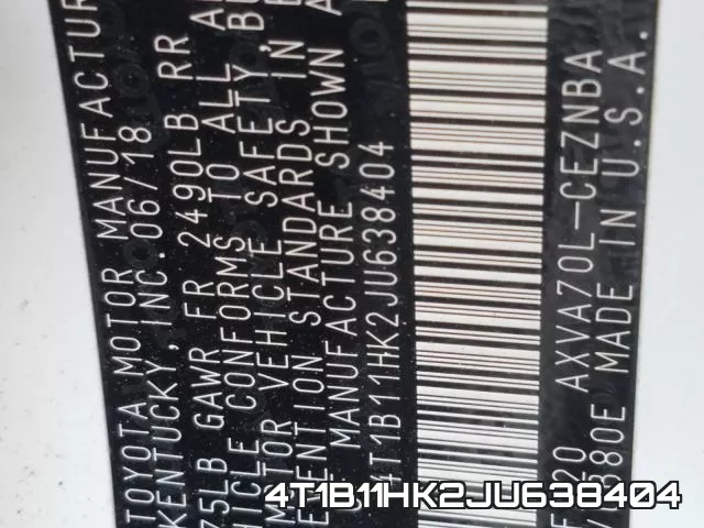 4T1B11HK2JU638404 фото 2