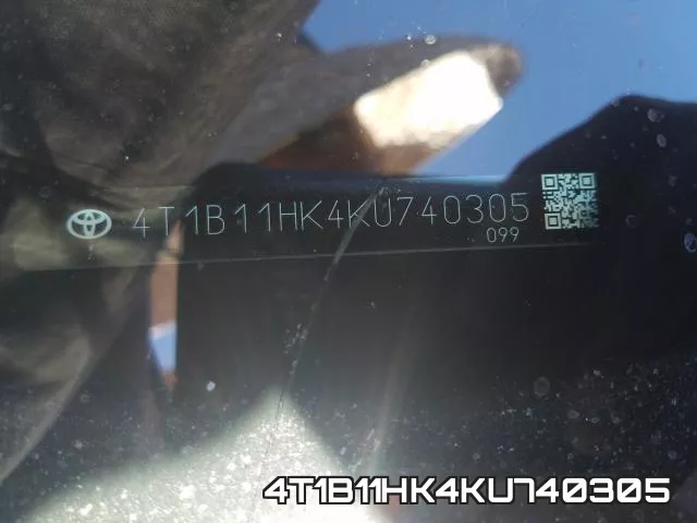 4T1B11HK4KU740305 фото 2
