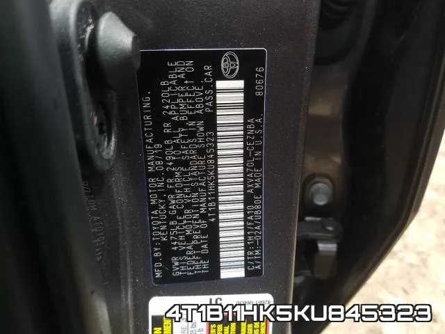 4T1B11HK5KU845323 фото 2
