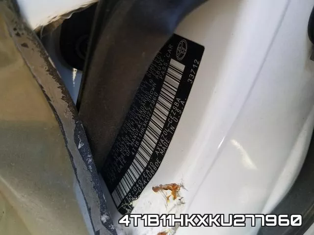 4T1B11HKXKU277960 фото 2