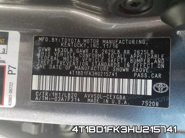 4T1BD1FK3HU215741 фото 2