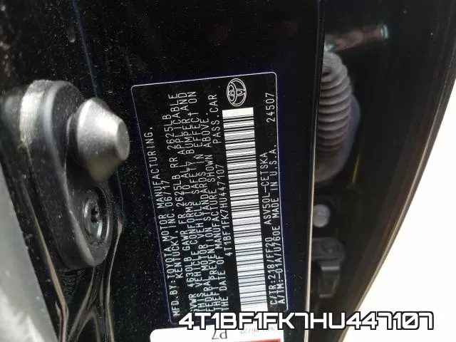 4T1BF1FK7HU447107 фото 2