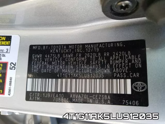 4T1G11AK5LU912035 фото 2