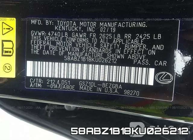 58ABZ1B18KU026212 фото 10