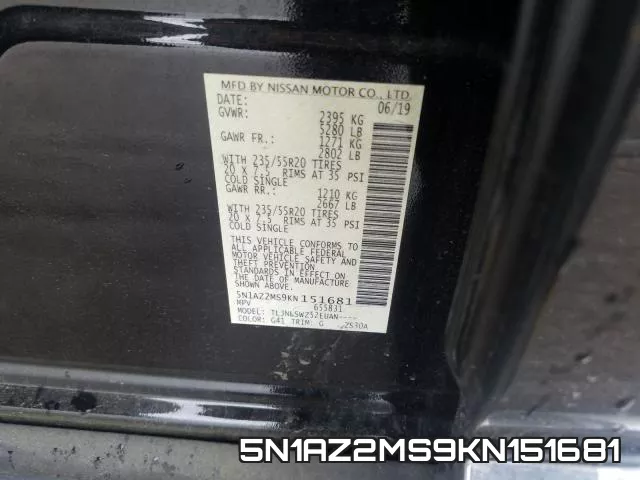 5N1AZ2MS9KN151681 фото 2