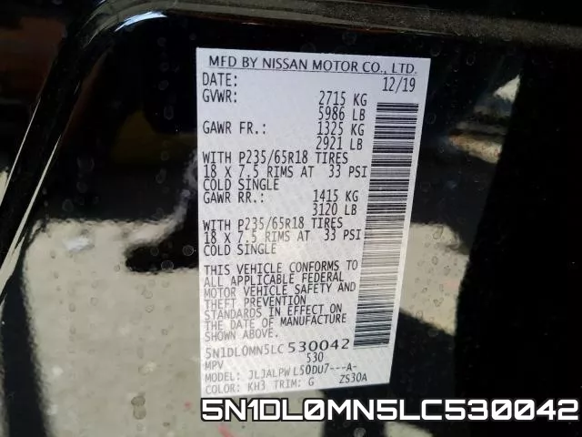 5N1DL0MN5LC530042 фото 2