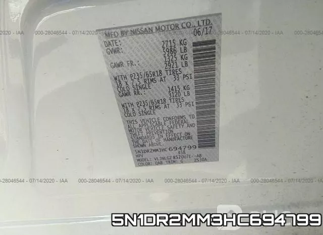 5N1DR2MM3HC694799 фото 10