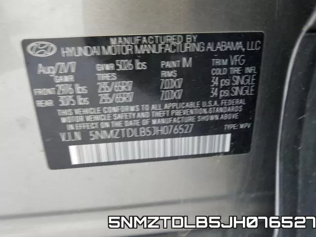 5NMZTDLB5JH076527 фото 2