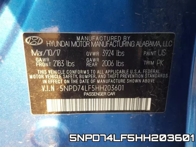 5NPD74LF5HH203601 фото 2
