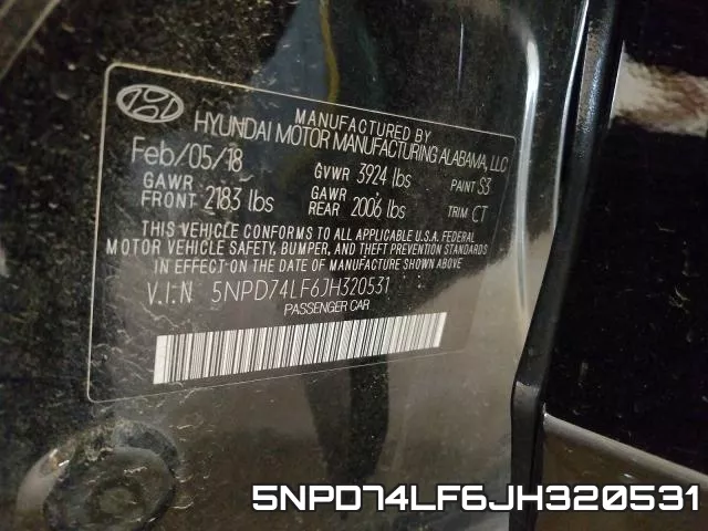 5NPD74LF6JH320531 фото 2