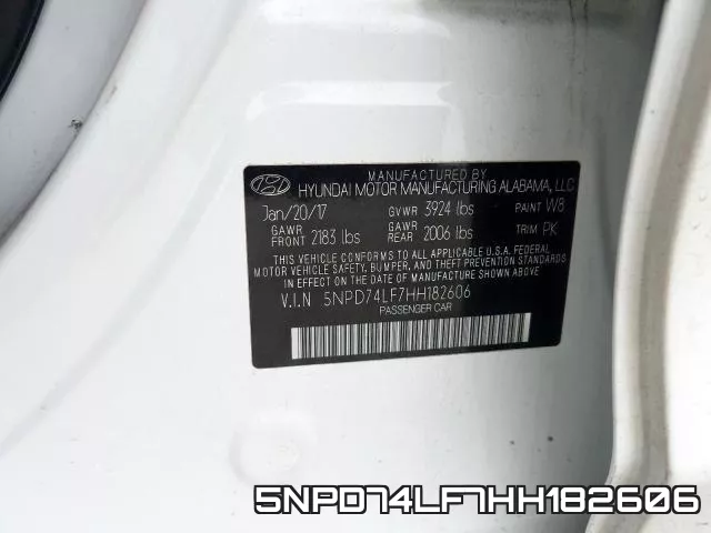 5NPD74LF7HH182606 фото 2