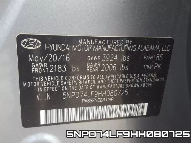 5NPD74LF9HH080725 фото 2