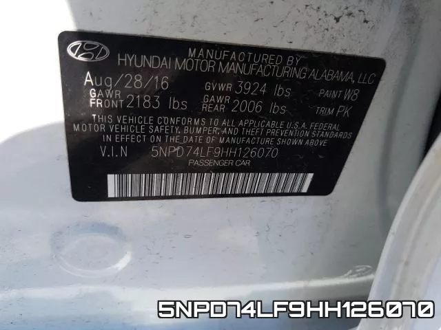 5NPD74LF9HH126070 фото 2