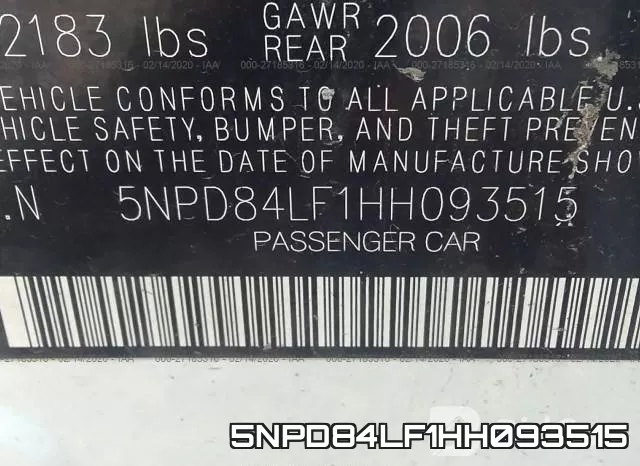 5NPD84LF1HH093515 фото 10