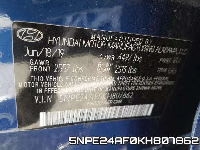 5NPE24AF0KH807862 фото 2